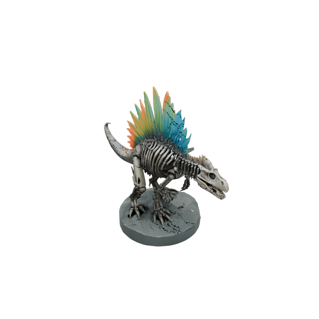 Neon Skeleton Dimetrodon — dinosaurs 3D print model, STL