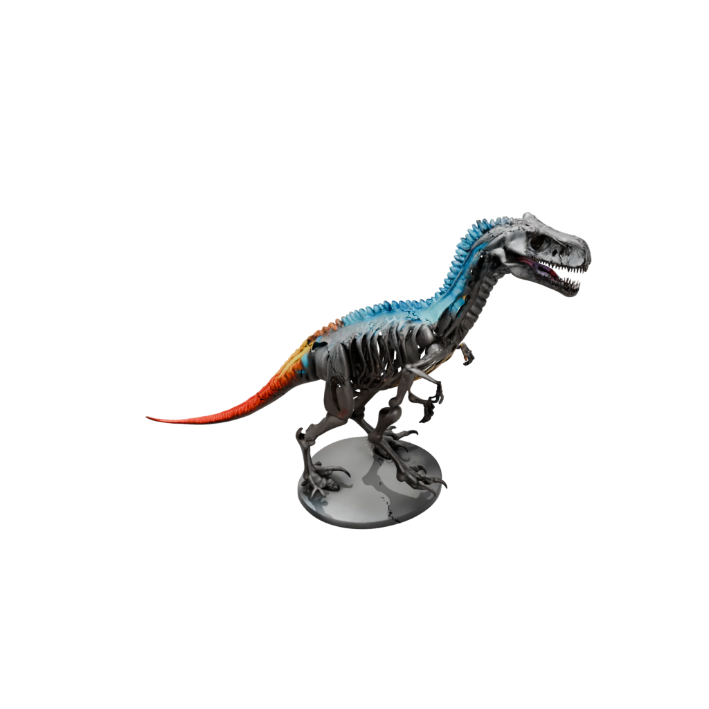 Neon Skeleton Giganotosaurus — dinosaurs 3D print model, STL