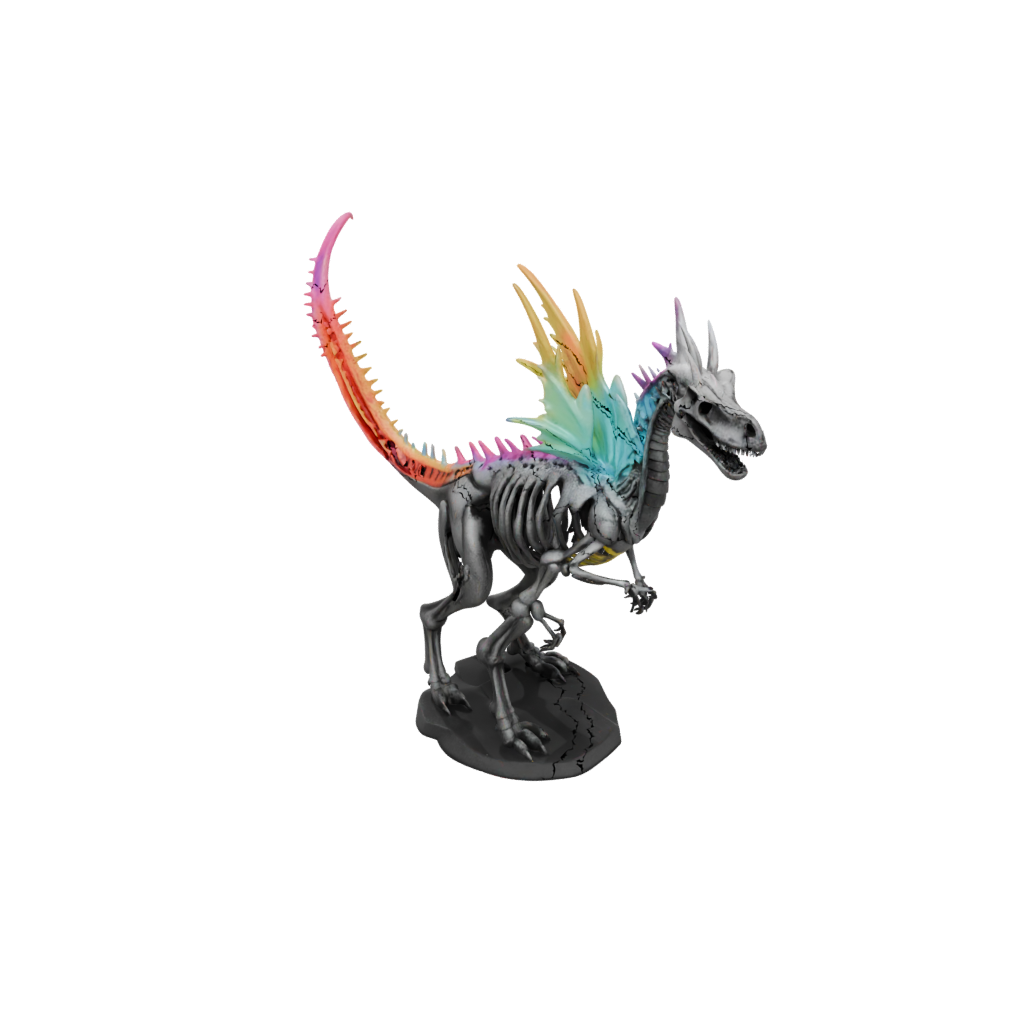Neon Skeleton Kentrosaurus — dinosaurs 3D print model, STL