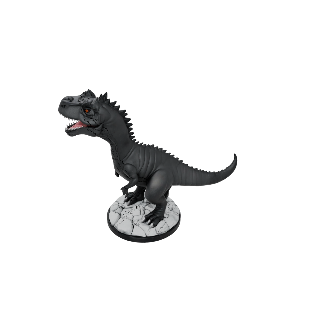 Obsidian Chibi Carnotaurus — dinosaurs 3D print model, STL