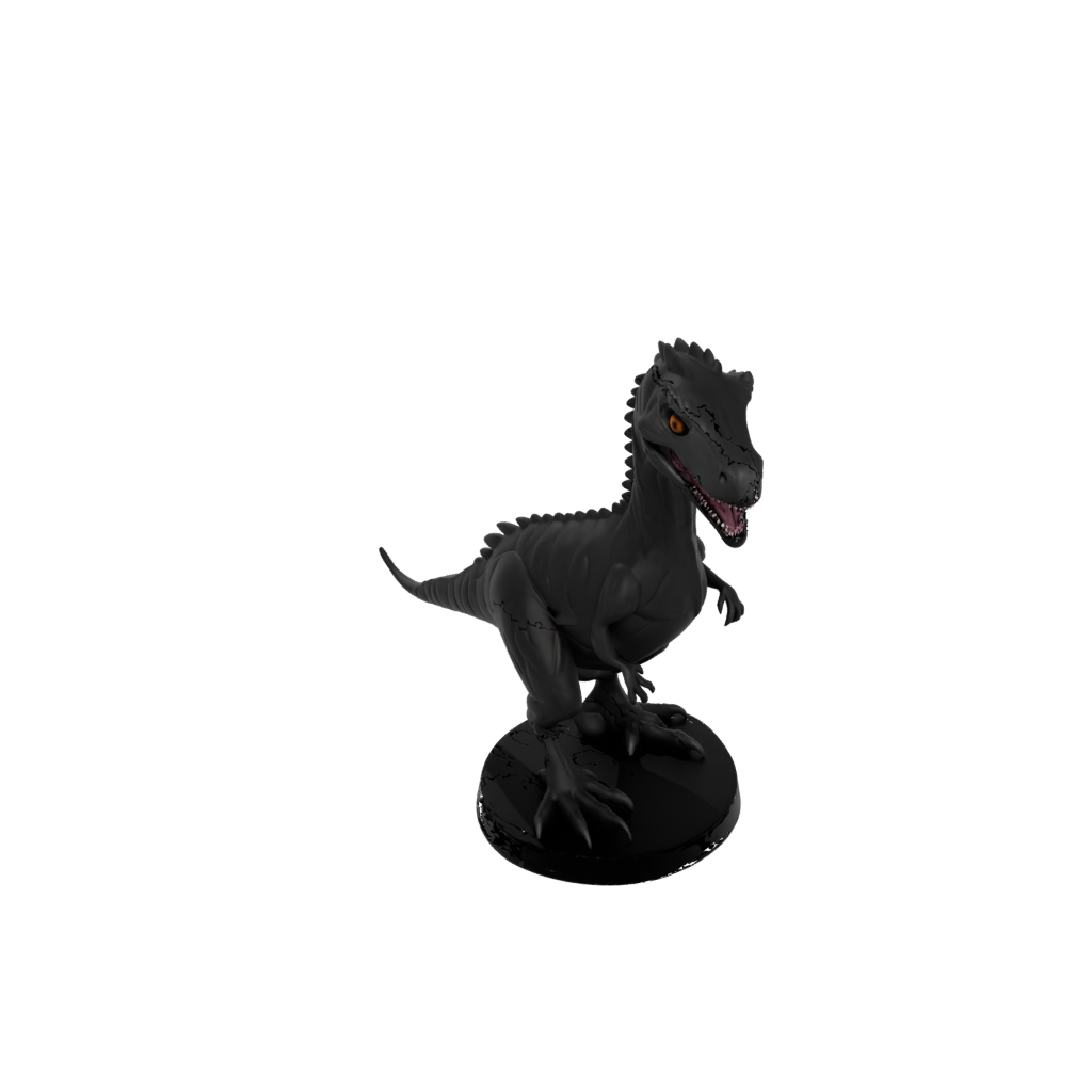 Obsidian Chibi Deinonychus — dinosaurs 3D print model, STL
