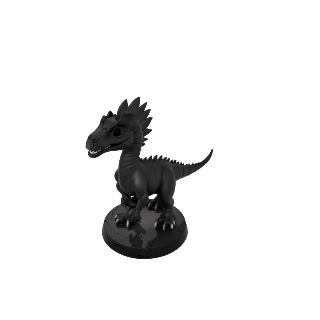 Obsidian Chibi Pachycephalosaurus — dinosaurs 3D print model, STL