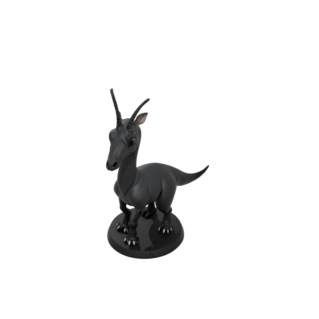 Obsidian Chibi Parasaurolophus — dinosaurs 3D print model, STL