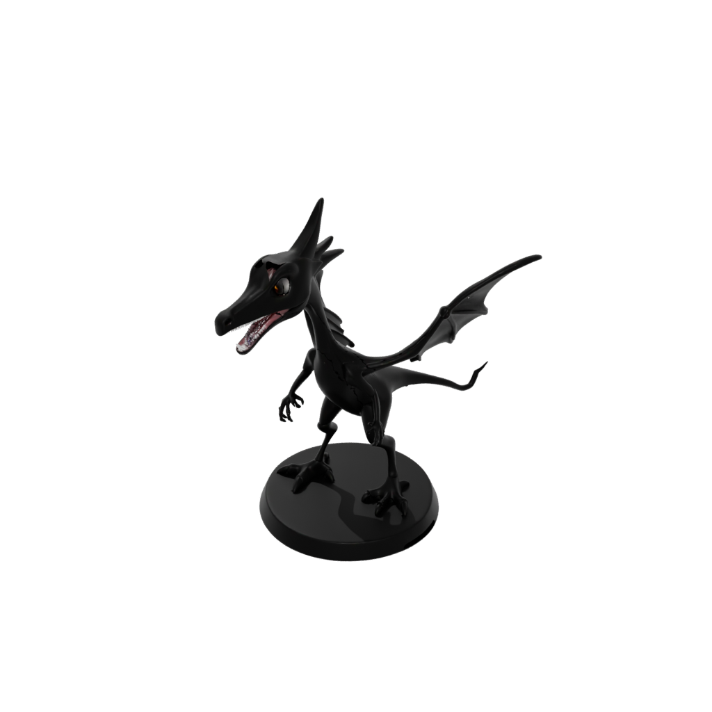Obsidian Chibi Pterodactyl — dinosaurs 3D print model, STL