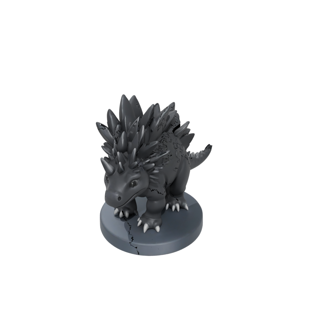 Obsidian Chibi Stegosaurus — dinosaurs 3D print model, STL