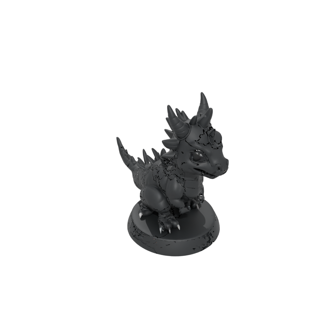Obsidian Chibi Styracosaurus — dinosaurs 3D print model, STL