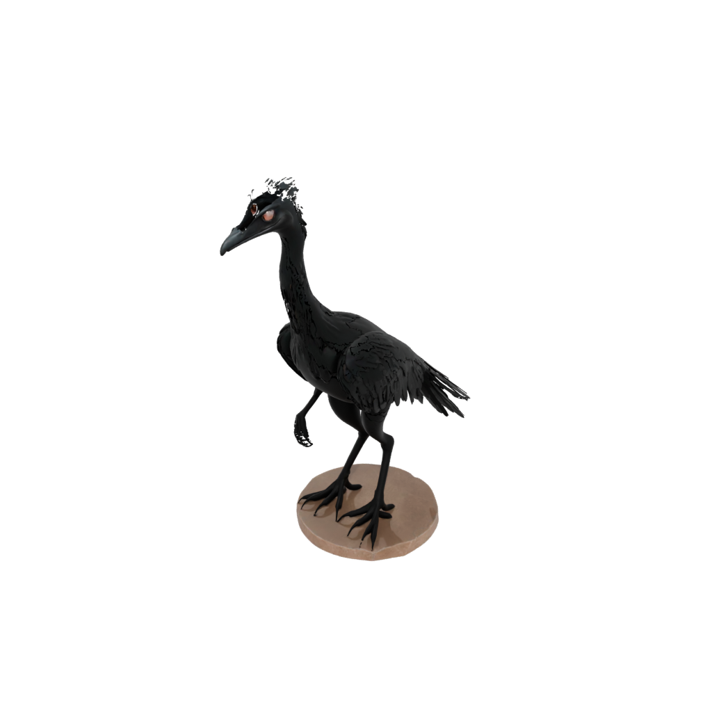 Obsidian Feathered Archaeopteryx — dinosaurs 3D print model, STL