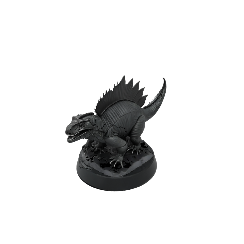 Obsidian Feathered Dimetrodon — dinosaurs 3D print model, STL