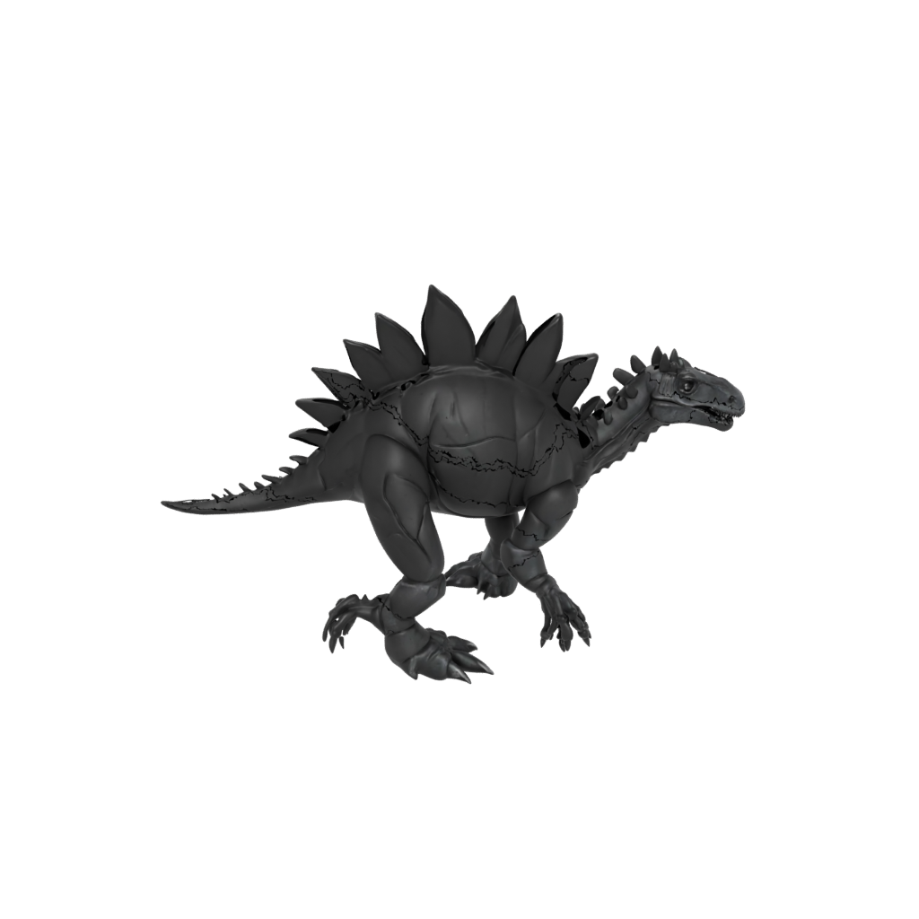 Obsidian Flexi Stegosaurus — dinosaurs 3D print model, STL