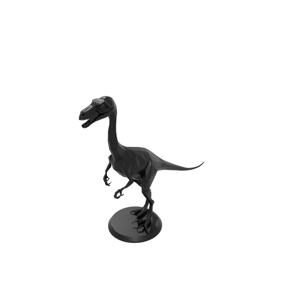 Obsidian Low-Poly Compsognathus