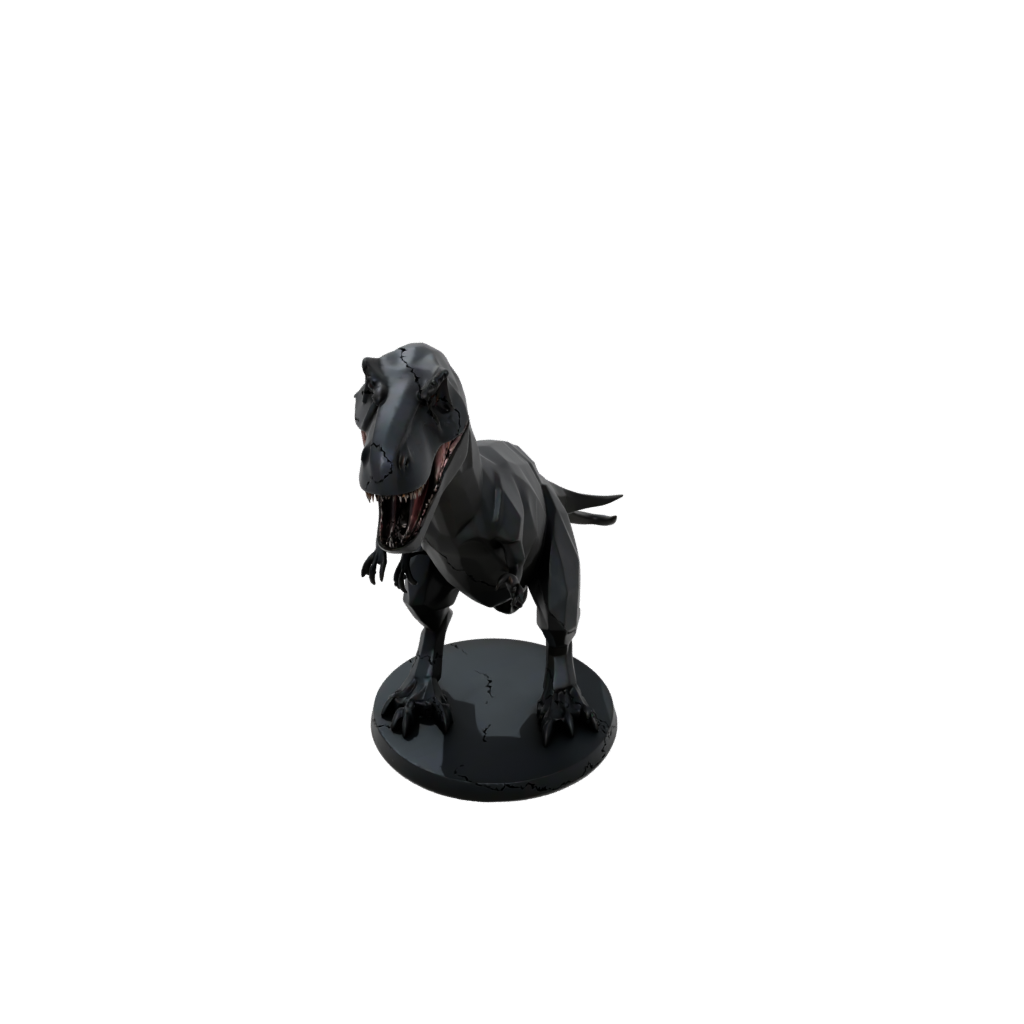Obsidian Low-Poly Giganotosaurus — dinosaurs 3D print model, STL