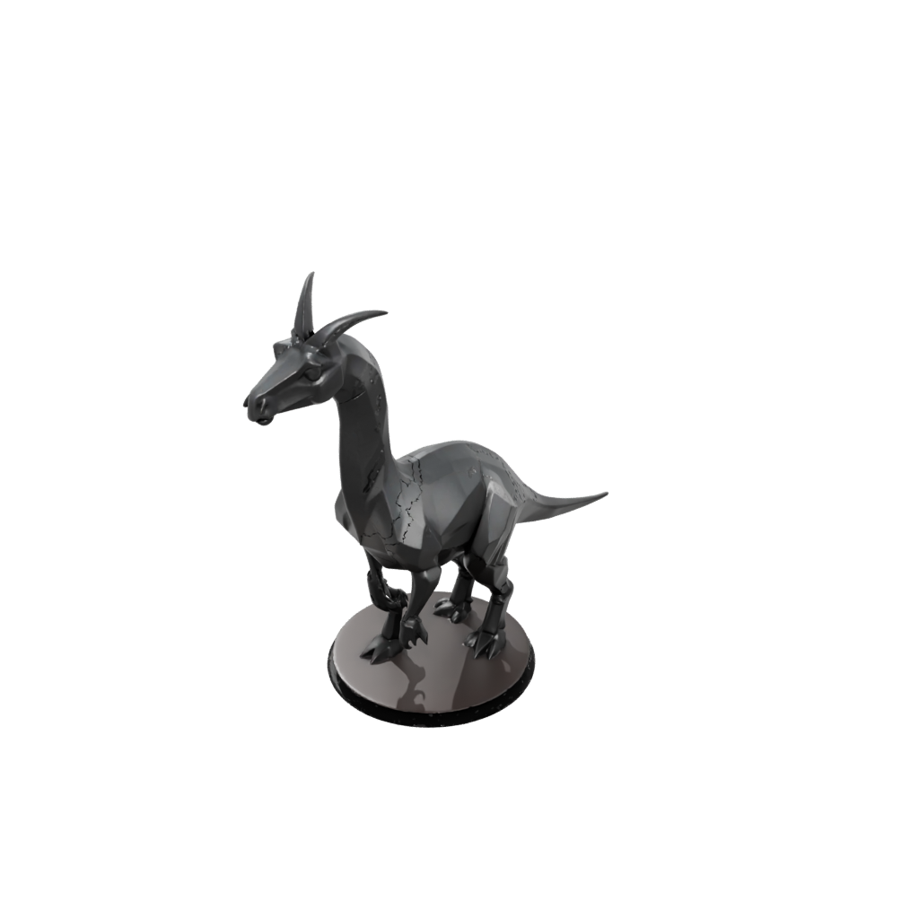 Obsidian Low-Poly Parasaurolophus — dinosaurs 3D print model, STL