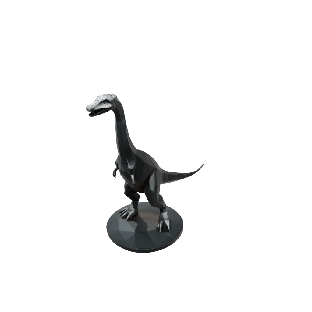 Obsidian Low-Poly Plesiosaur