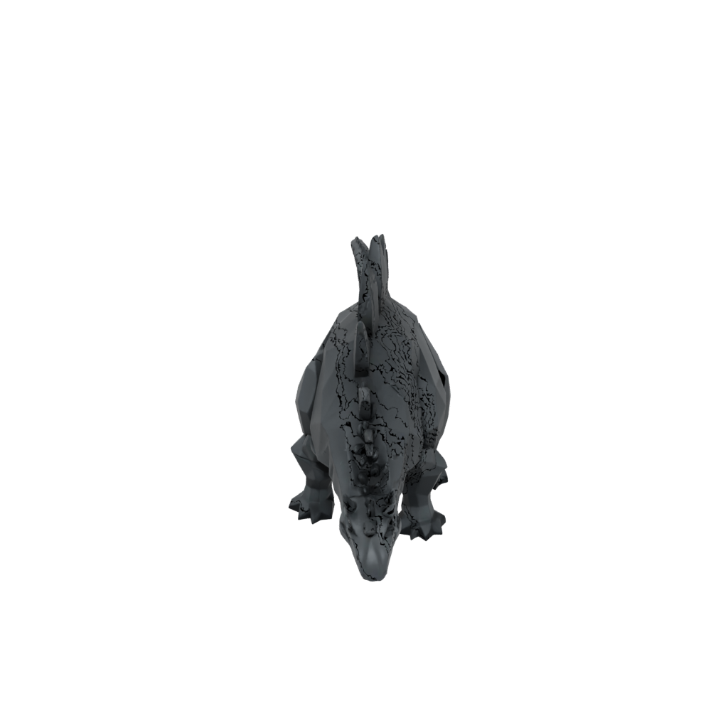 Obsidian Low-Poly Stegosaurus