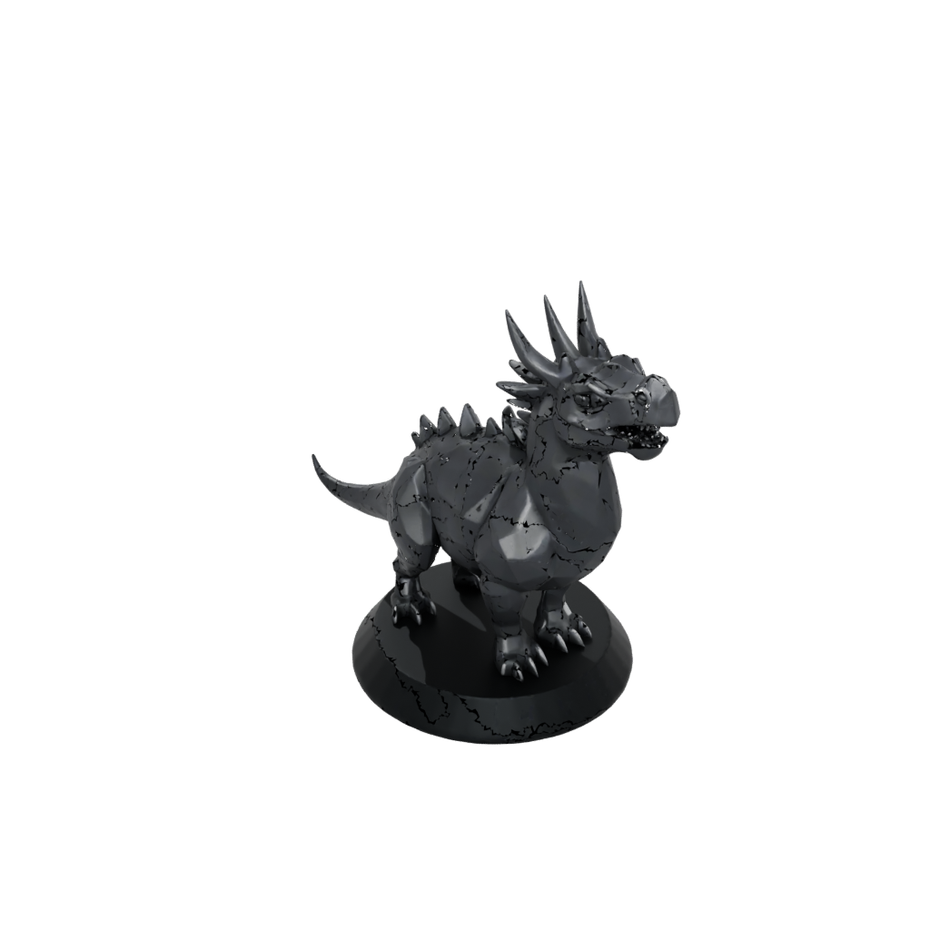 Obsidian Low-Poly Styracosaurus — dinosaurs 3D print model, STL