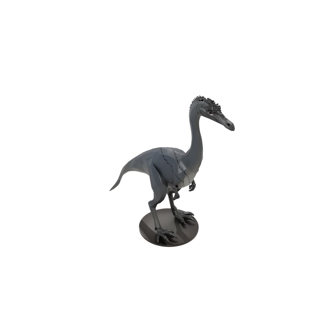 Obsidian Low-Poly Therizinosaurus — dinosaurs 3D print model, STL