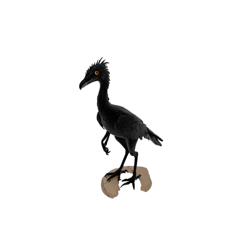 Obsidian Archaeopteryx — dinosaurs 3D print model, STL