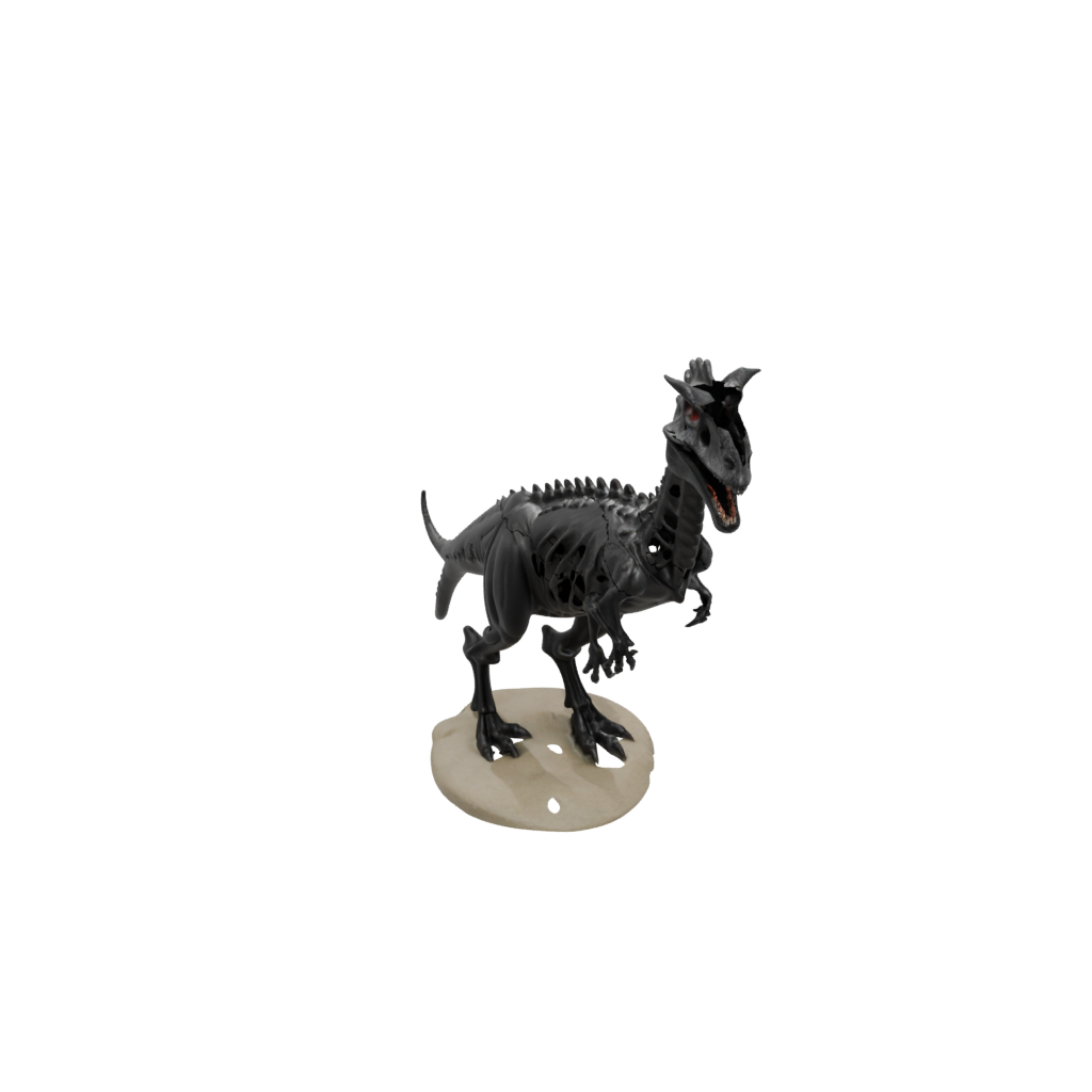 Obsidian Skeleton Carnotaurus — dinosaurs 3D print model, STL