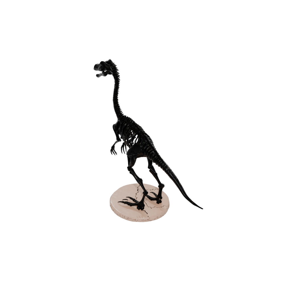 Obsidian Skeleton Compsognathus — dinosaurs 3D print model, STL