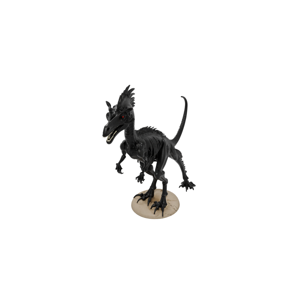 Obsidian Skeleton Dilophosaurus