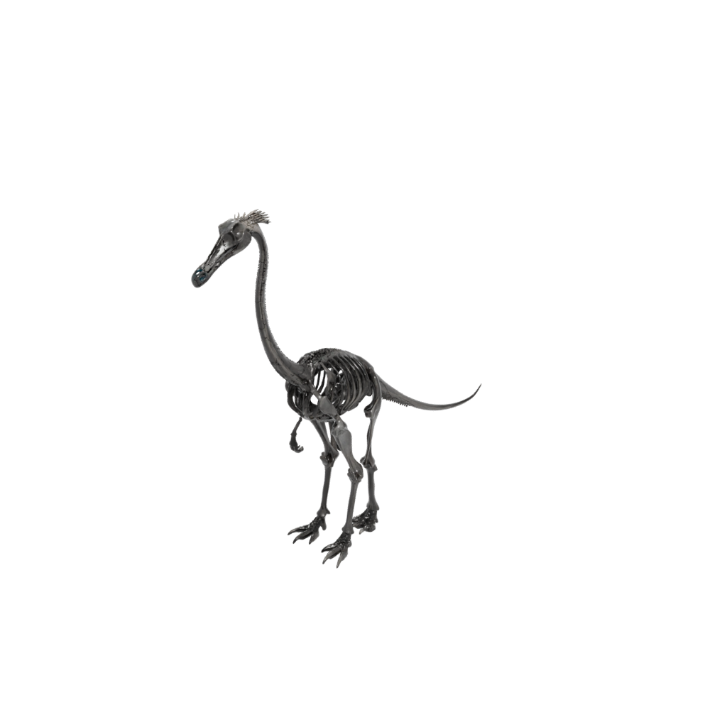 Obsidian Skeleton Gallimimus — dinosaurs 3D print model, STL