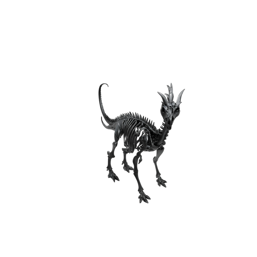 Obsidian Skeleton Kentrosaurus — dinosaurs 3D print model, STL