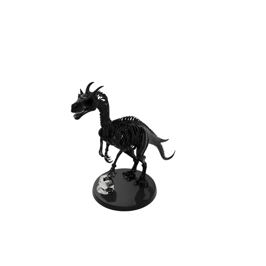 Obsidian Skeleton Pachycephalosaurus