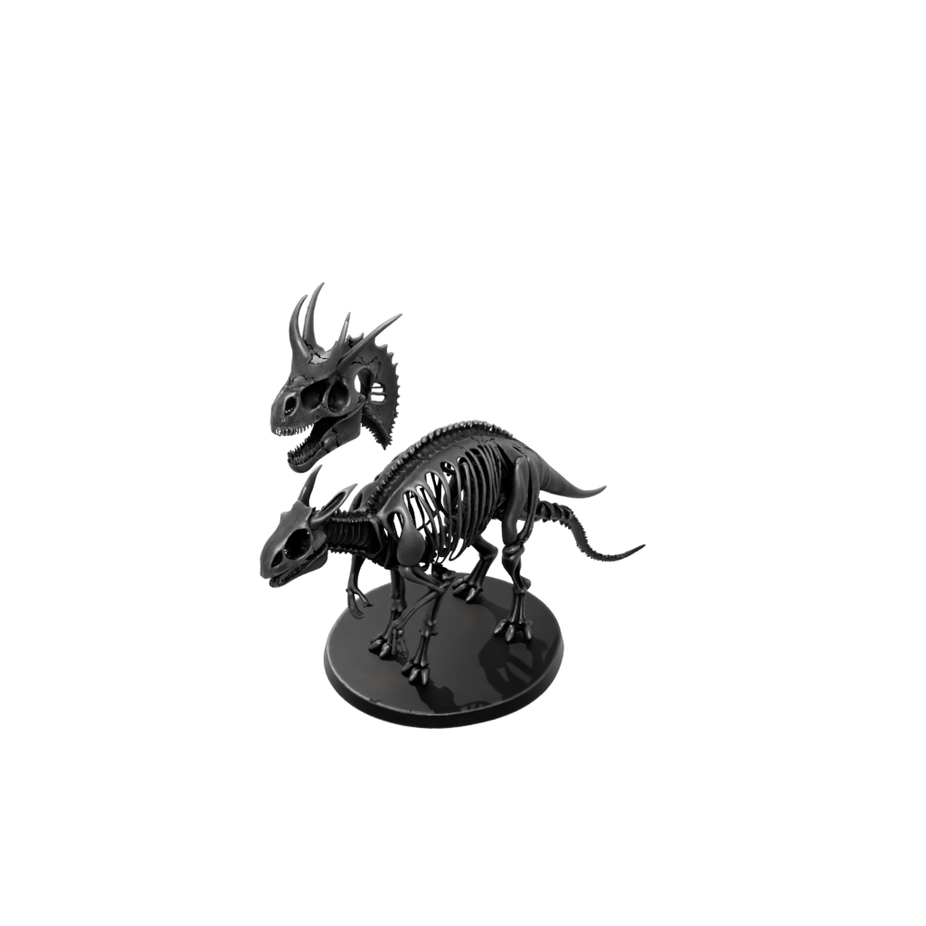 Obsidian Skeleton Protoceratops — dinosaurs 3D print model, STL