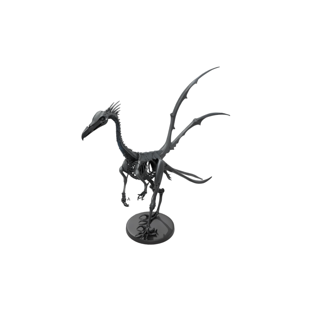 Obsidian Skeleton Pterodactyl — dinosaurs 3D print model, STL