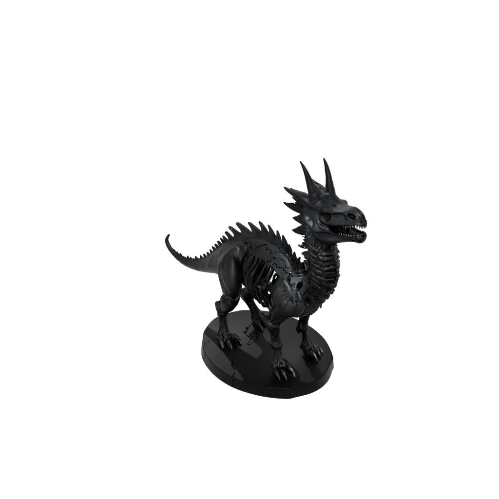 Obsidian Skeleton Styracosaurus — dinosaurs 3D print model, STL