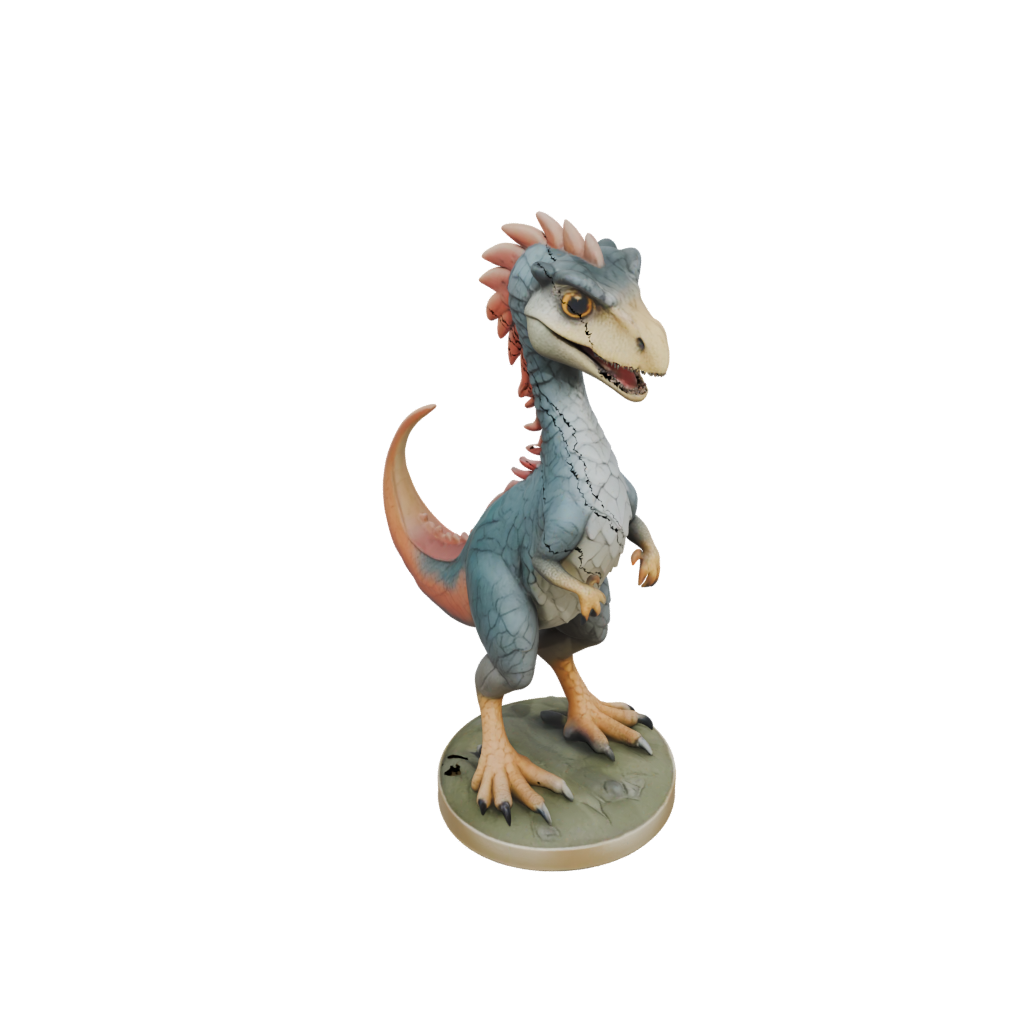 Pastel Chibi Deinonychus — dinosaurs 3D print model, STL