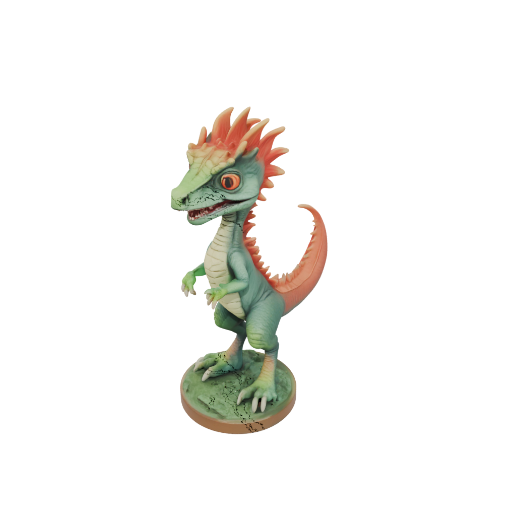 Pastel Chibi Dilophosaurus — dinosaurs 3D print model, STL