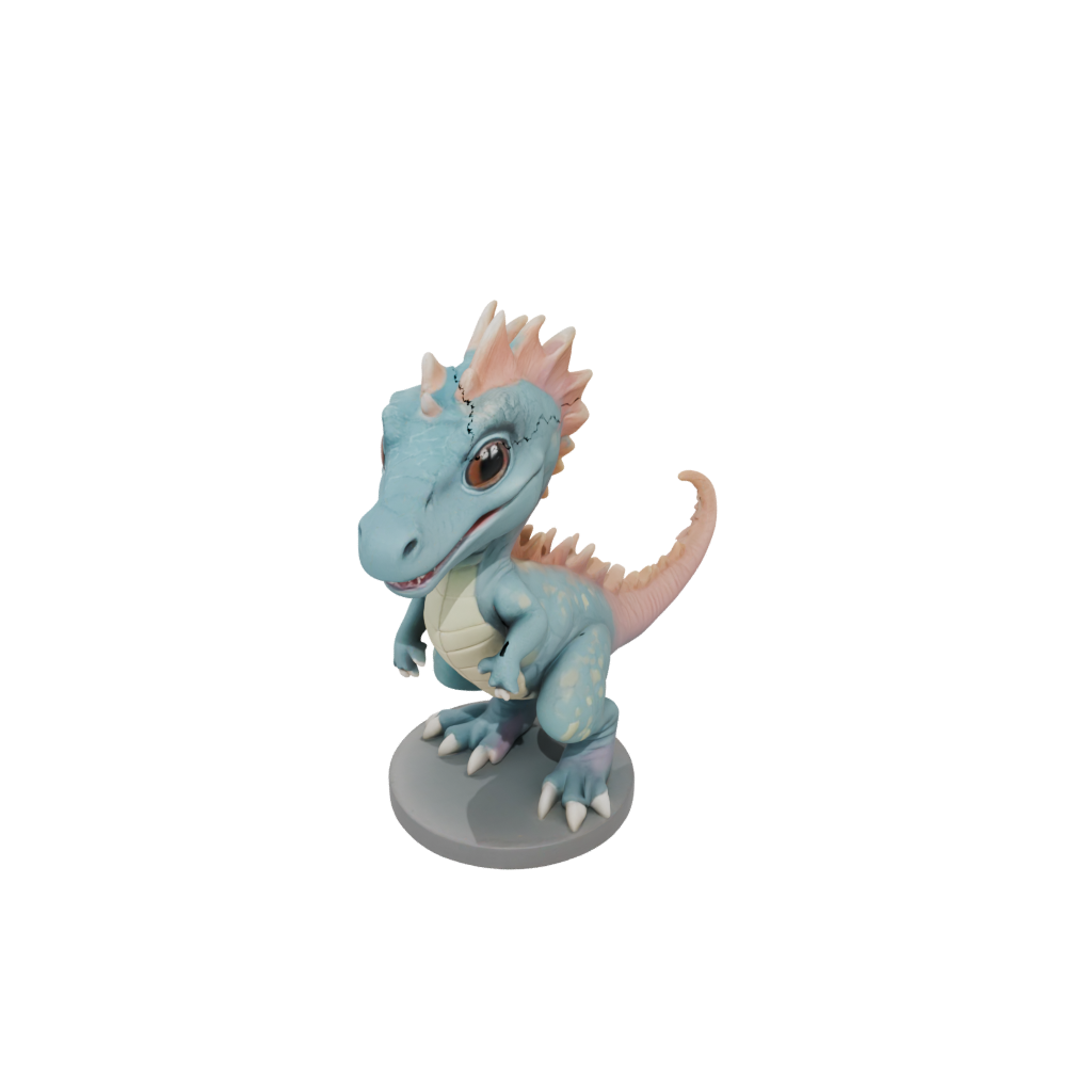 Pastel Chibi Pachycephalosaurus — dinosaurs 3D print model, STL