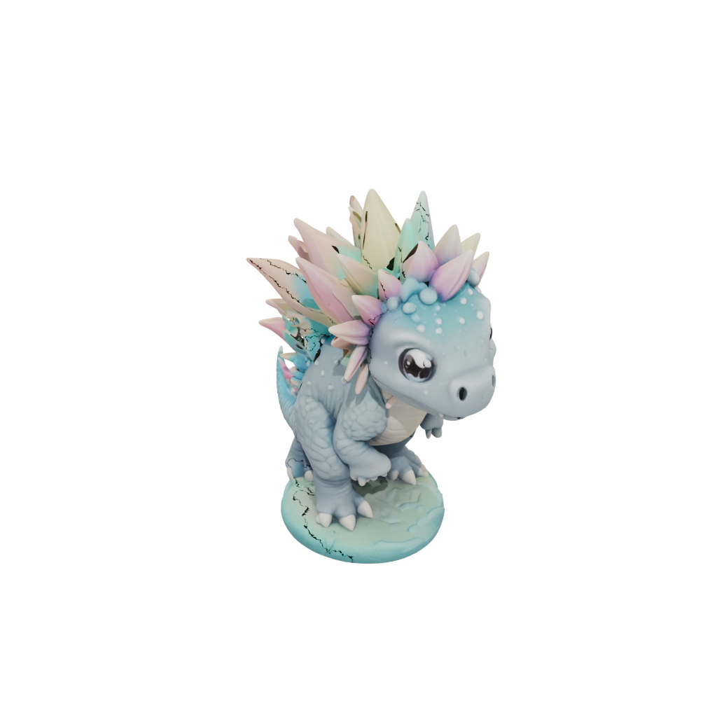 Pastel Chibi Stegosaurus — dinosaurs 3D print model, STL