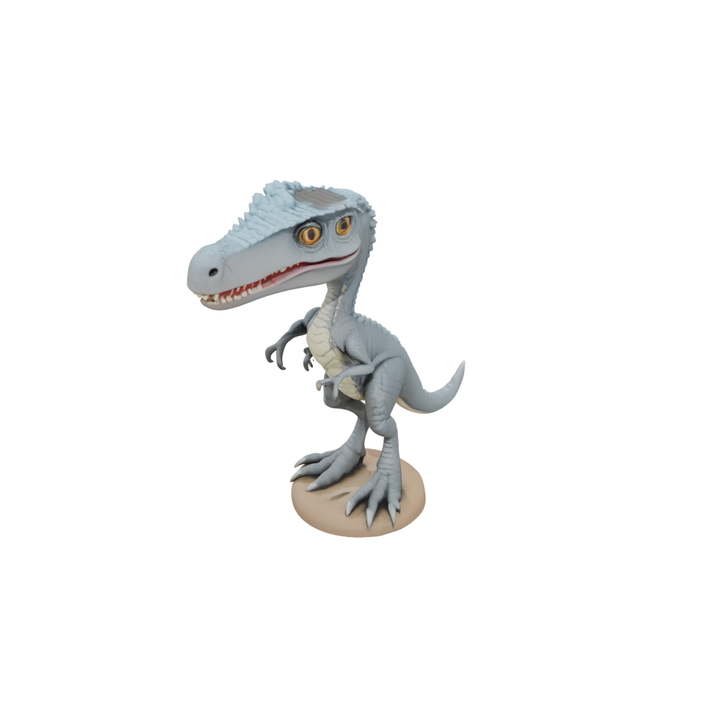 Pastel Chibi Velociraptor — dinosaurs 3D print model, STL