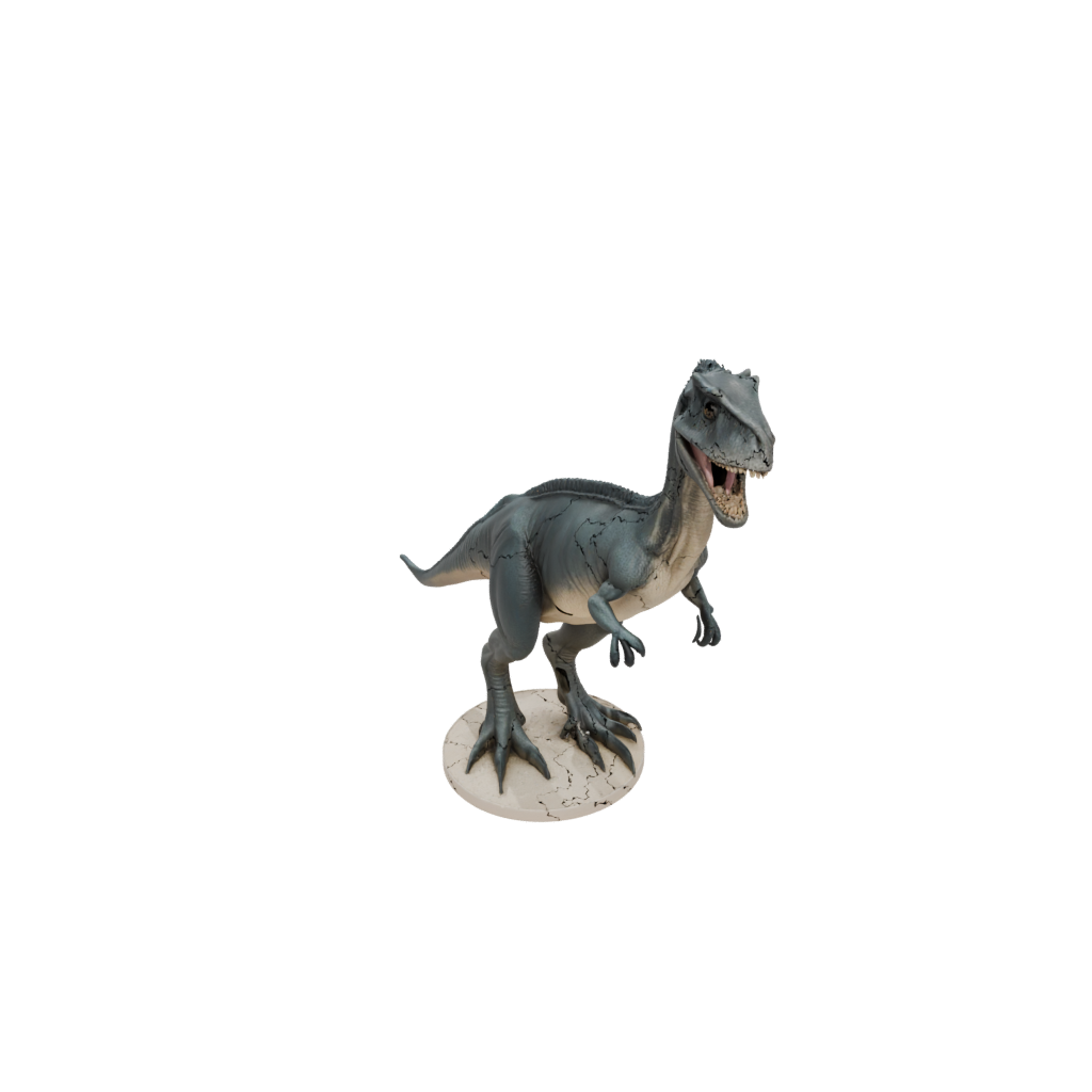 Pastel Feathered Allosaurus — dinosaurs 3D print model, STL