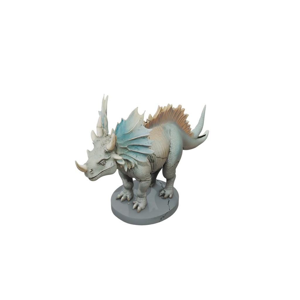 Pastel Feathered Triceratops — dinosaurs 3D print model, STL
