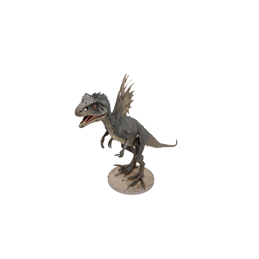 Pastel Feathered Utahraptor — dinosaurs 3D print model, STL
