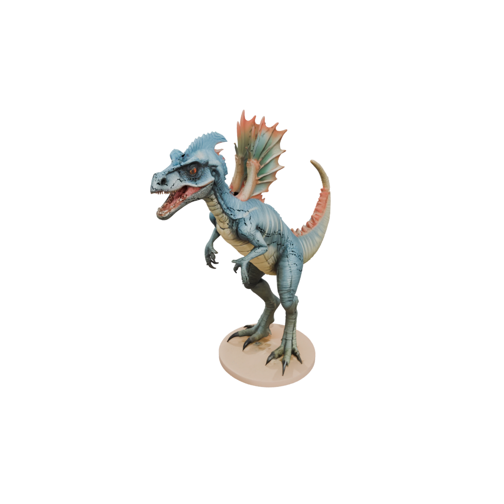 Pastel Flexi Dilophosaurus — dinosaurs 3D print model, STL