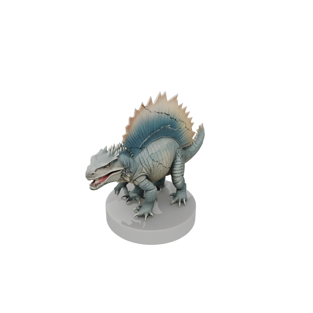 Pastel Flexi Dimetrodon — dinosaurs 3D print model, STL