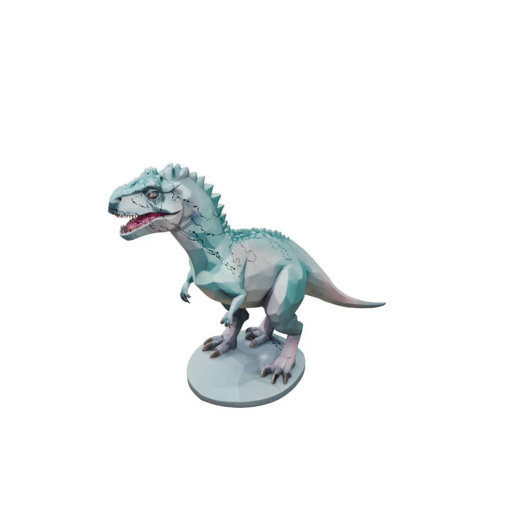 Pastel Low-Poly Carnotaurus — dinosaurs 3D print model, STL