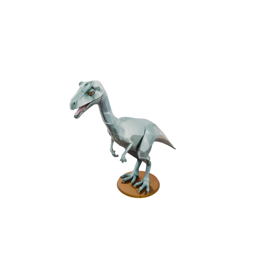 Pastel Low-Poly Compsognathus — dinosaurs 3D print model, STL