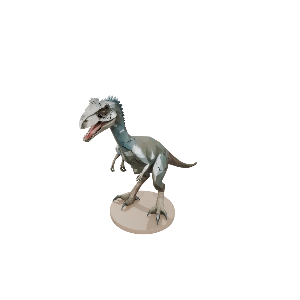 Pastel Low-Poly Deinonychus