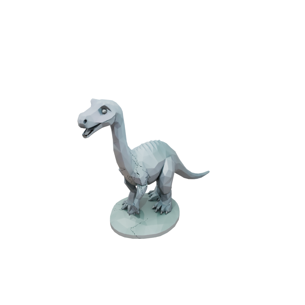 Pastel Low-Poly Diplodocus — dinosaurs 3D print model, STL