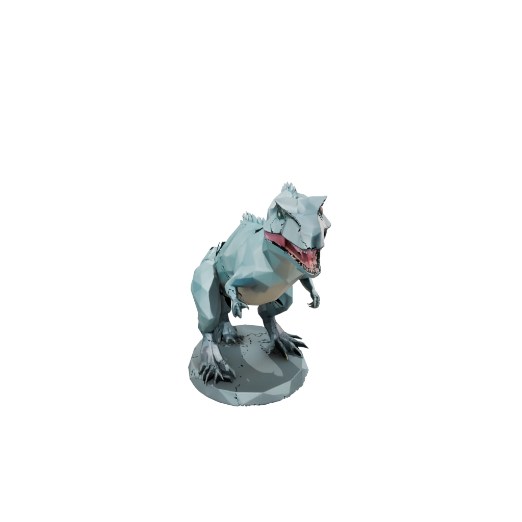 Pastel Low-Poly Giganotosaurus — dinosaurs 3D print model, STL
