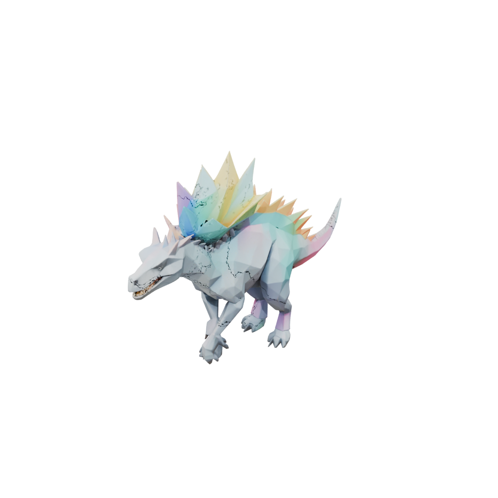 Pastel Low-Poly Kentrosaurus — dinosaurs 3D print model, STL