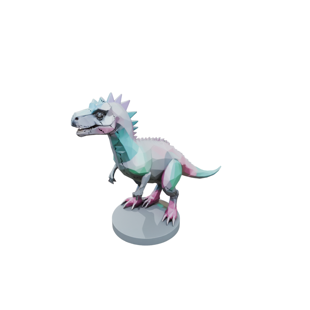 Pastel Low-Poly Pachycephalosaurus