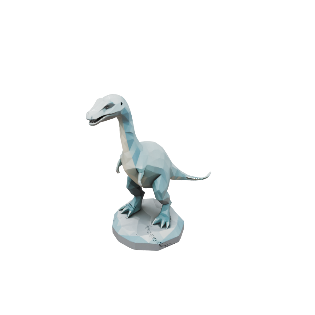 Pastel Low-Poly Plesiosaur — dinosaurs 3D print model, STL