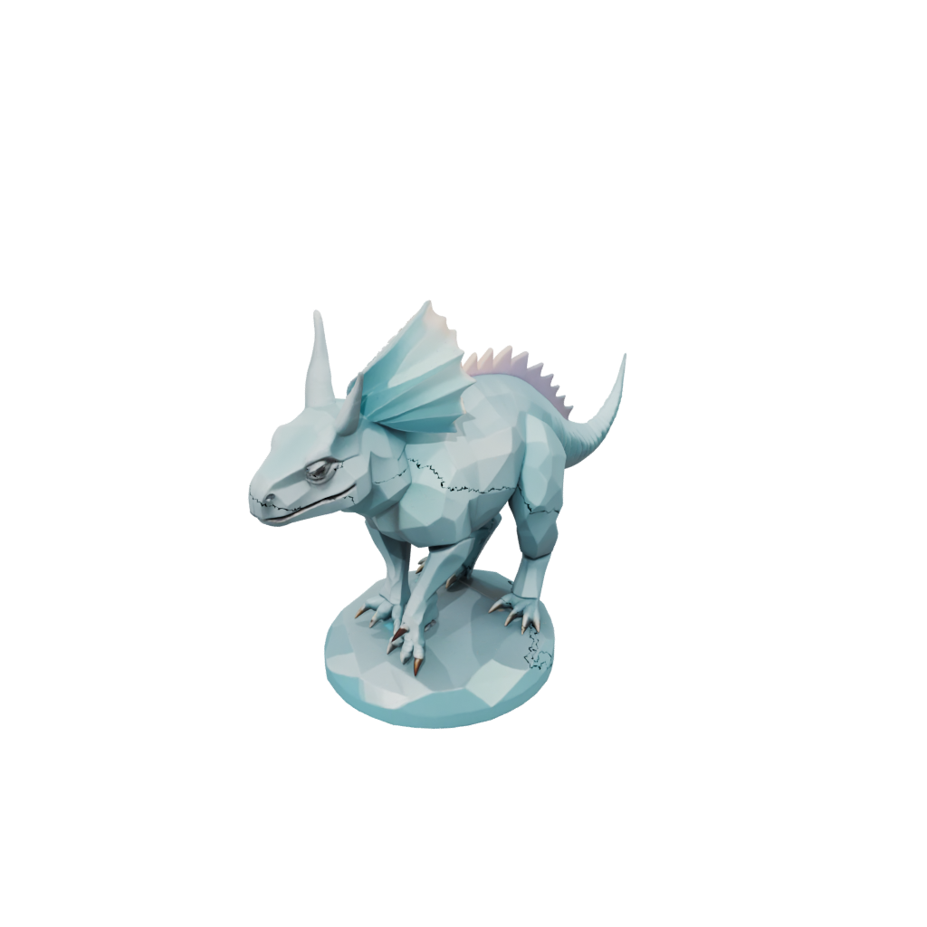 Pastel Low-Poly Protoceratops — dinosaurs 3D print model, STL