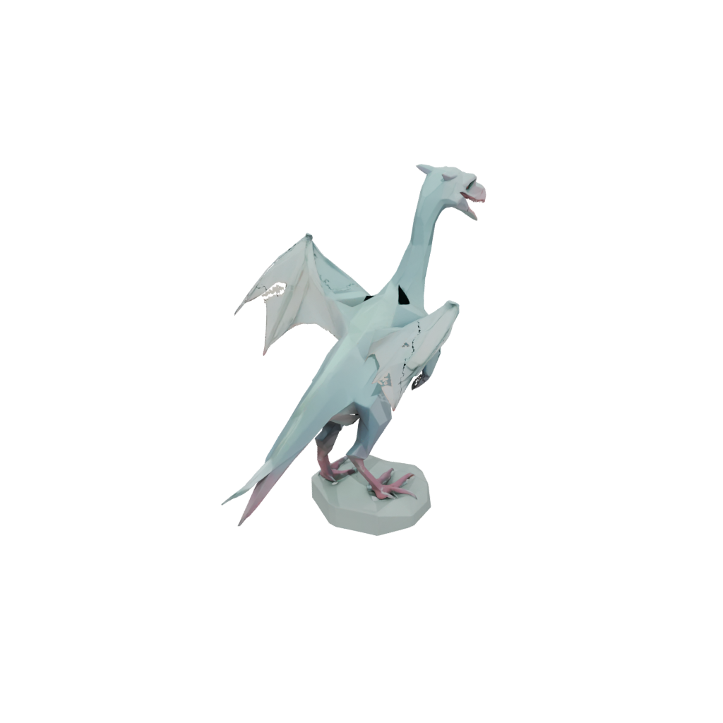 Pastel Low-Poly Pterodactyl — dinosaurs 3D print model, STL